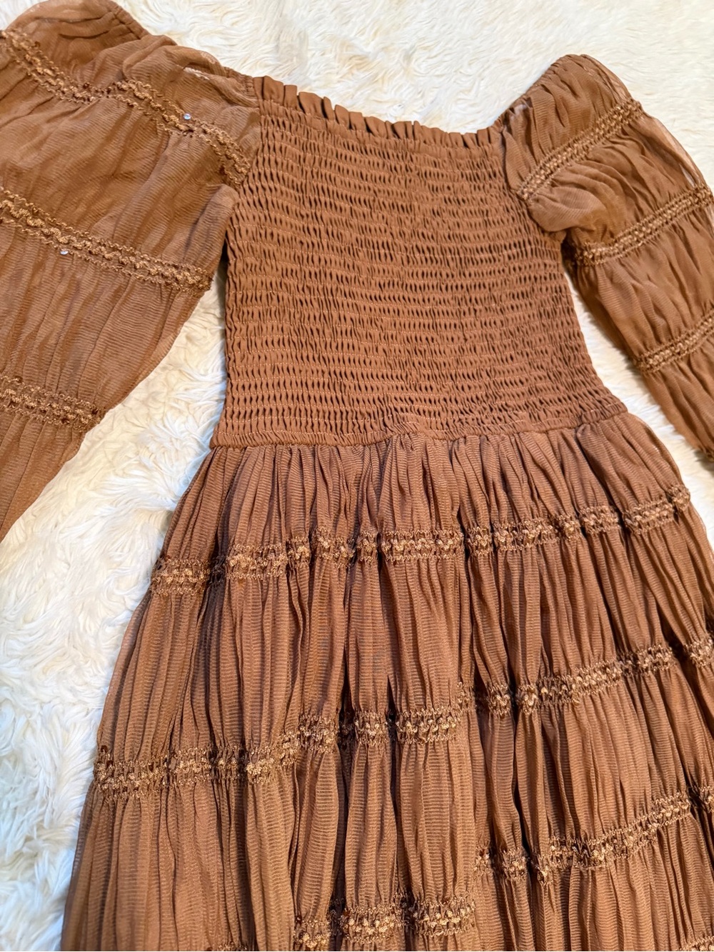 Indie Blue Women's Pippa Maxi in Mocha Chiffon - Size XS - Picture 5 of 8